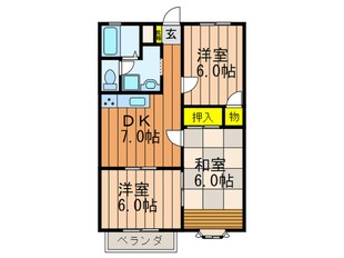 サンコ－ト男山Ｃの物件間取画像